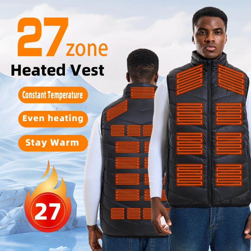Smart Heated Vest, Up to 27 Zones, USB