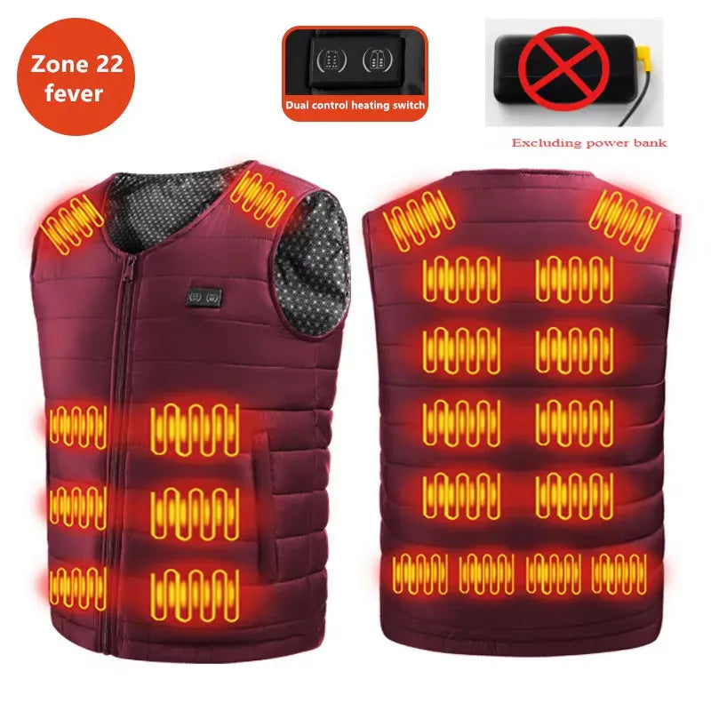 Unisex 22-Zone Heated Vest, V-Neck