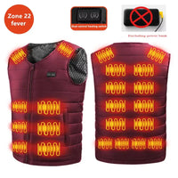 Unisex 22-Zone Heated Vest, V-Neck