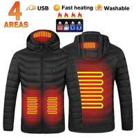USB Heated Jacket Hoodie, Up to 31 Zones