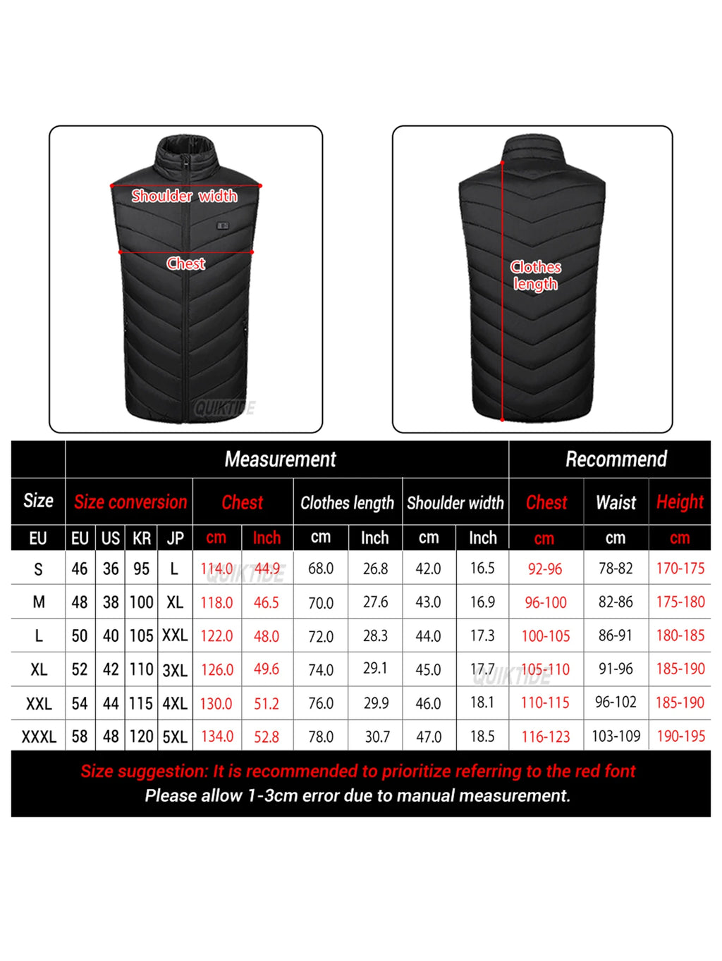 Smart Heated Vest, Up to 15 Zones, 3 Temps