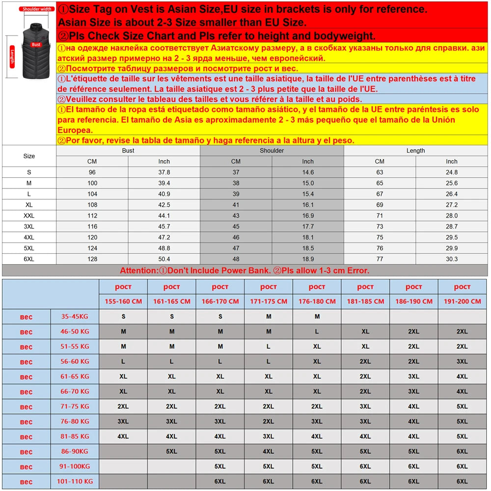 9-Zone USB Heated Vest, Sportswear