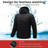 USB Heated Down Jacket, Up to 21 Zones