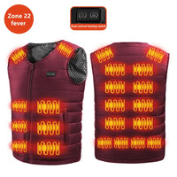 Unisex 22-Zone Heated Vest, V-Neck