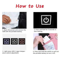 Graphene Heated Vest, 9 Zones, USB Powered