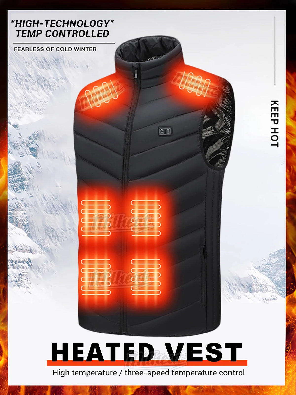 Smart Heated Vest, Up to 15 Zones, 3 Temps