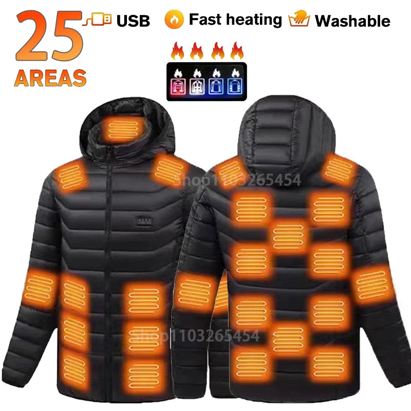 Waterproof USB Heated Jacket, Up to 31 Zones