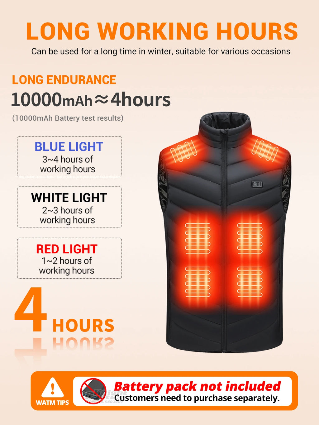 Smart Heated Vest, Up to 15 Zones, 3 Temps