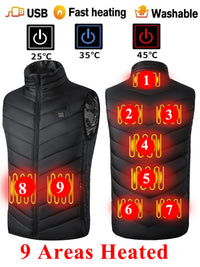 9-Zone USB Heated Vest, Sportswear