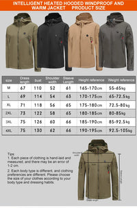 Hooded Heated Hunting Jacket, USB Smart