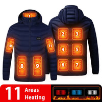 USB Heated Down Jacket, Up to 21 Zones