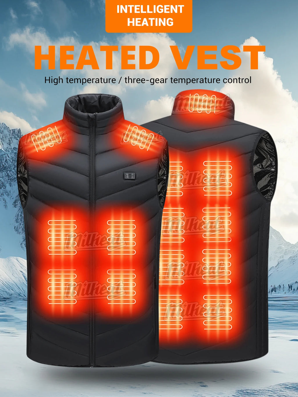 Smart Heated Vest, Up to 15 Zones, 3 Temps