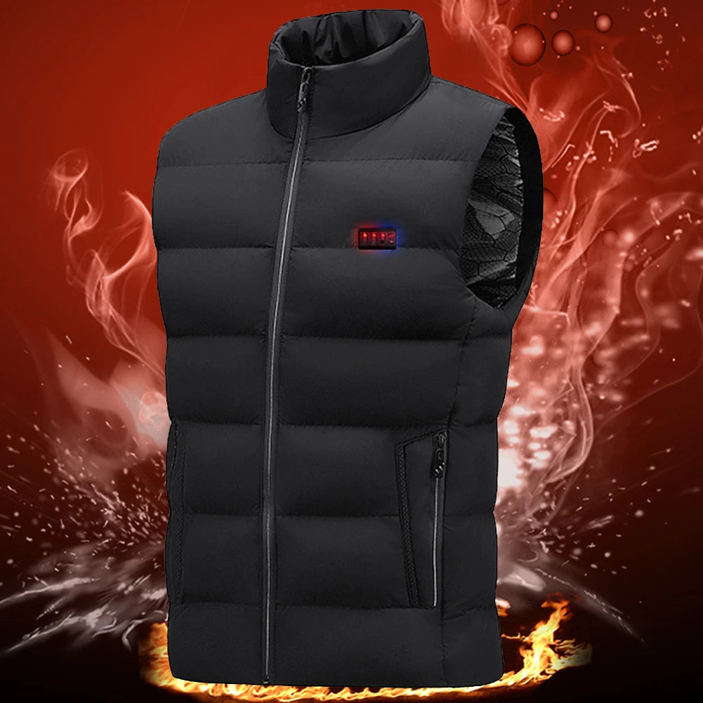23-Zone Heated Cotton Vest, V-Neck, M-7XL