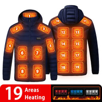 USB Heated Down Jacket, Up to 21 Zones