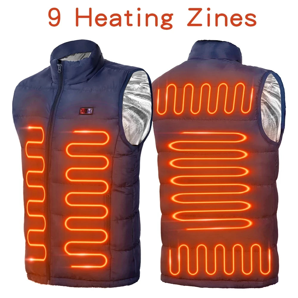 Graphene Heated Vest, 9 Zones, USB Powered