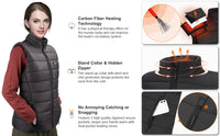 Women's Graphene Heated Vest, 4/9 Zones, USB