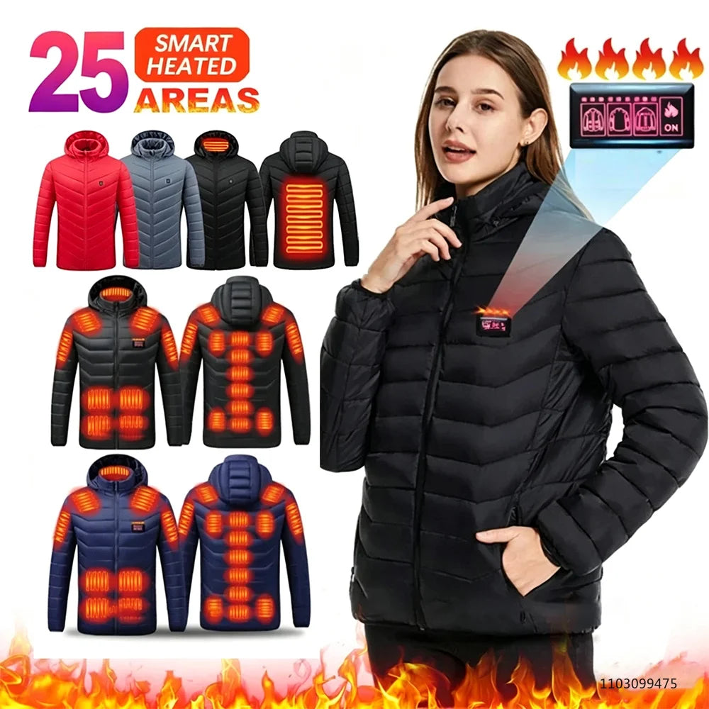 LEOSOXS Washable Heated Coat, Up to 25 Zones