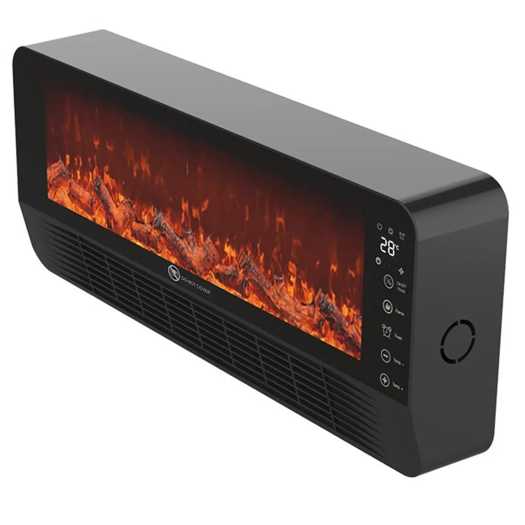 Quiet Electric Fireplace Heater, Desktop/Wall