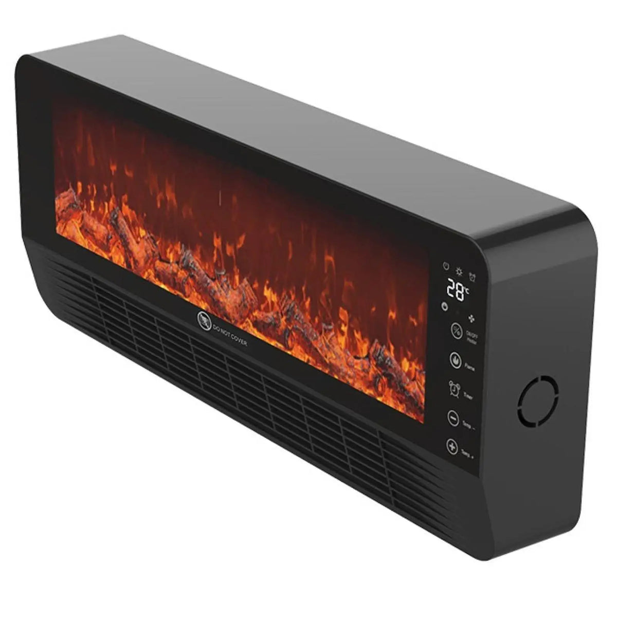 Quiet Electric Fireplace Heater, Desktop/Wall