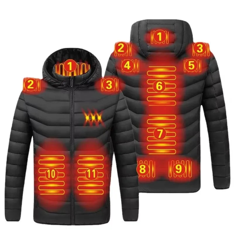 Men's Hooded Heated Parka, Smart Thermostat