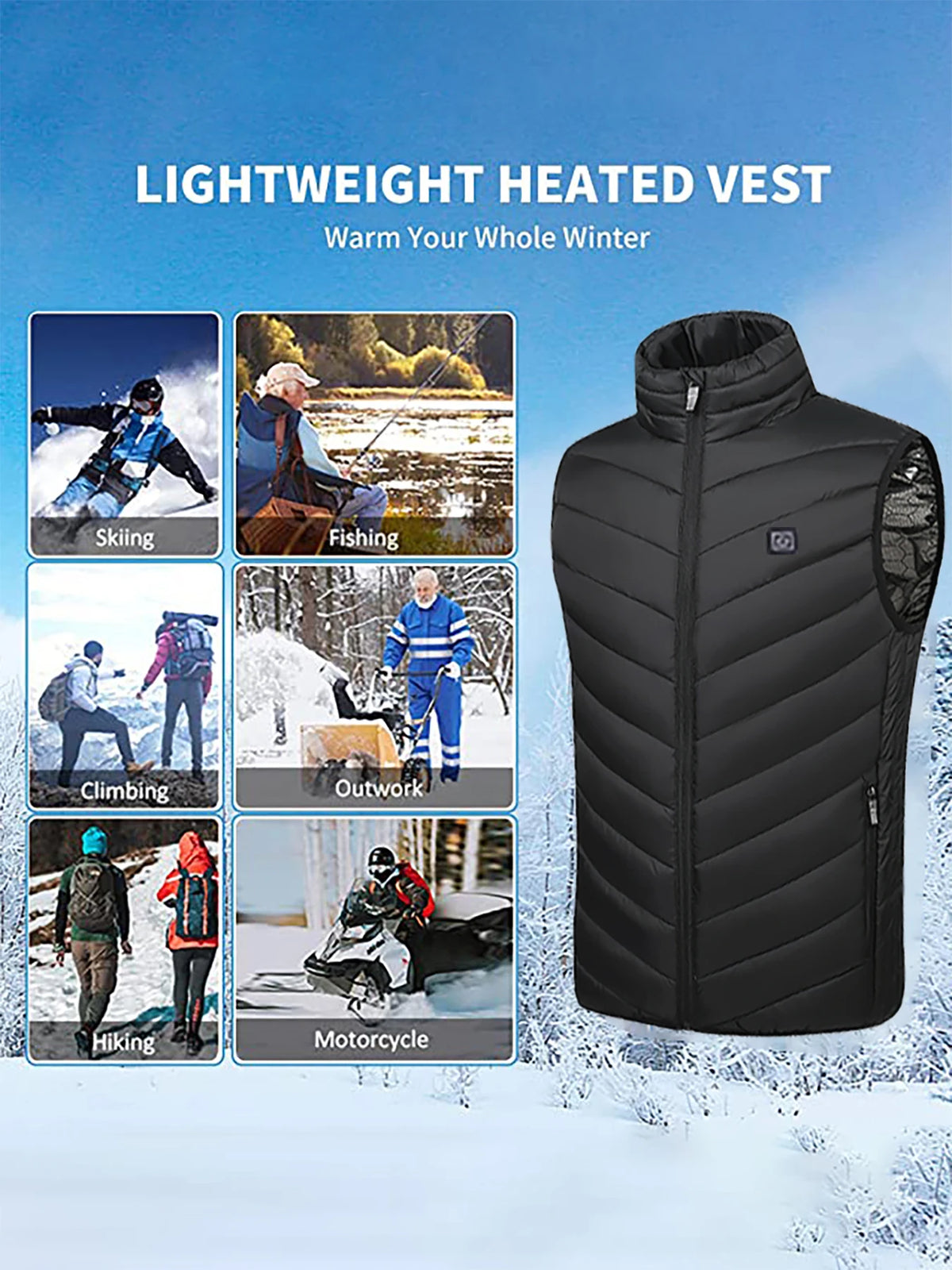 9-Zone USB Heated Vest, Sportswear