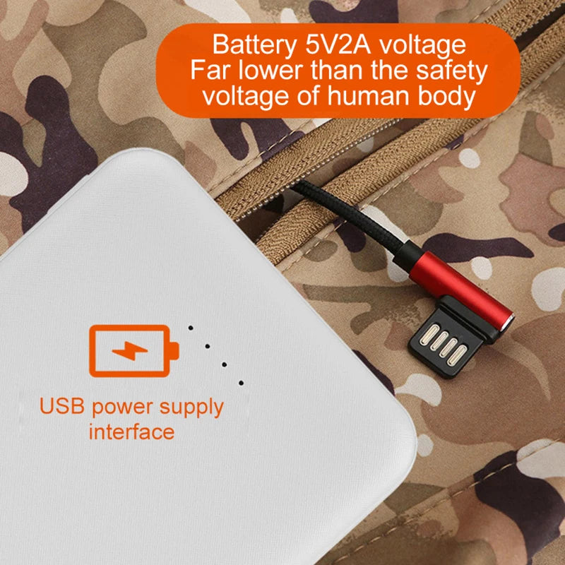Hooded Heated Hunting Jacket, USB Smart