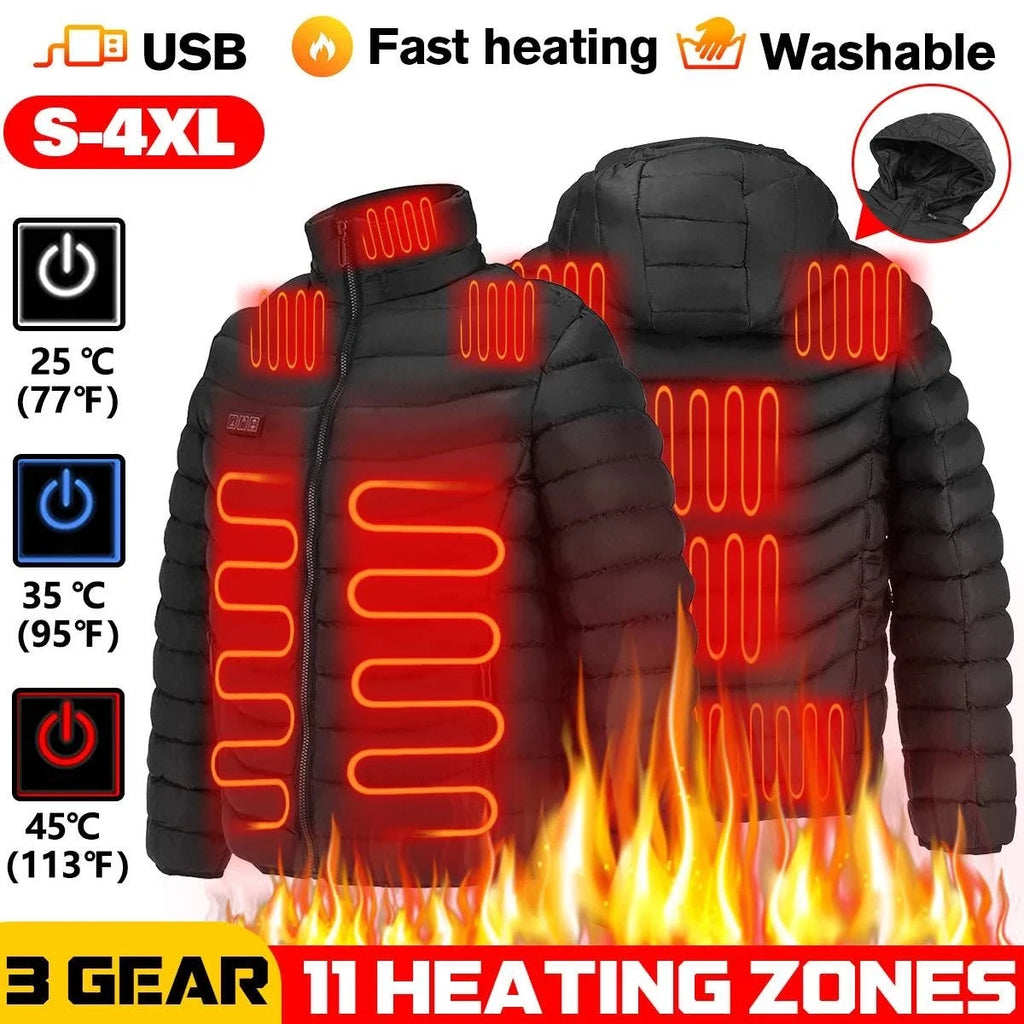 Men's Hooded Heated Parka, Smart Thermostat