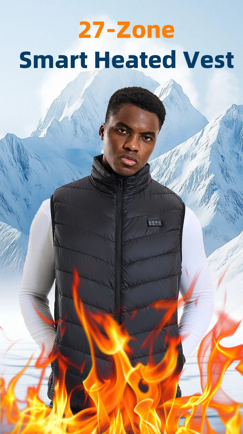 Smart Heated Vest, Up to 27 Zones, USB