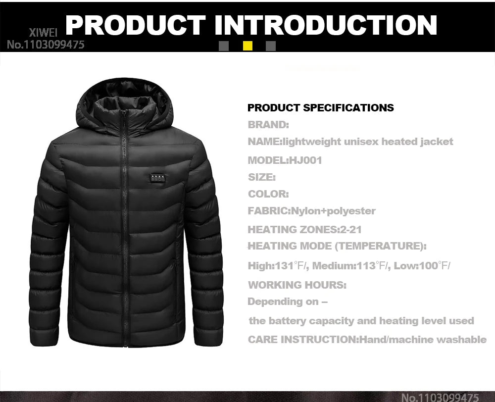 LEOSOXS Self-Heated Jacket, Up to 25 Zones