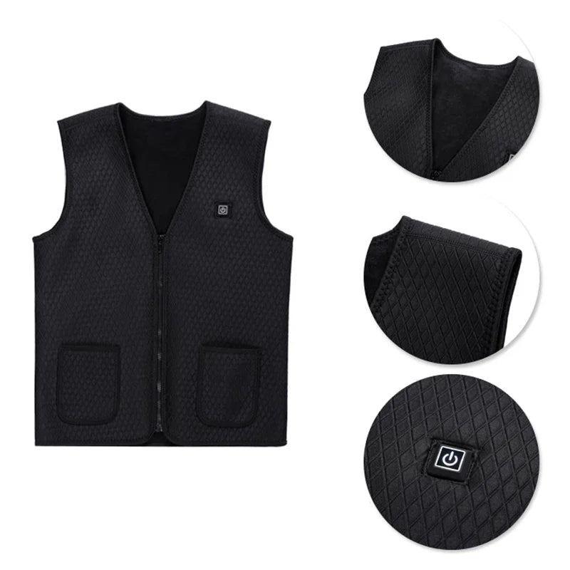 USB Heated Jacket, 5/9 Zones, 3 Levels