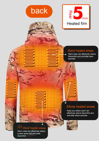 Hooded Heated Hunting Jacket, USB Smart