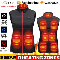 Women's Graphene Heated Vest, 4/9 Zones, USB