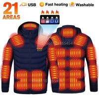 Waterproof USB Heated Jacket, Up to 31 Zones