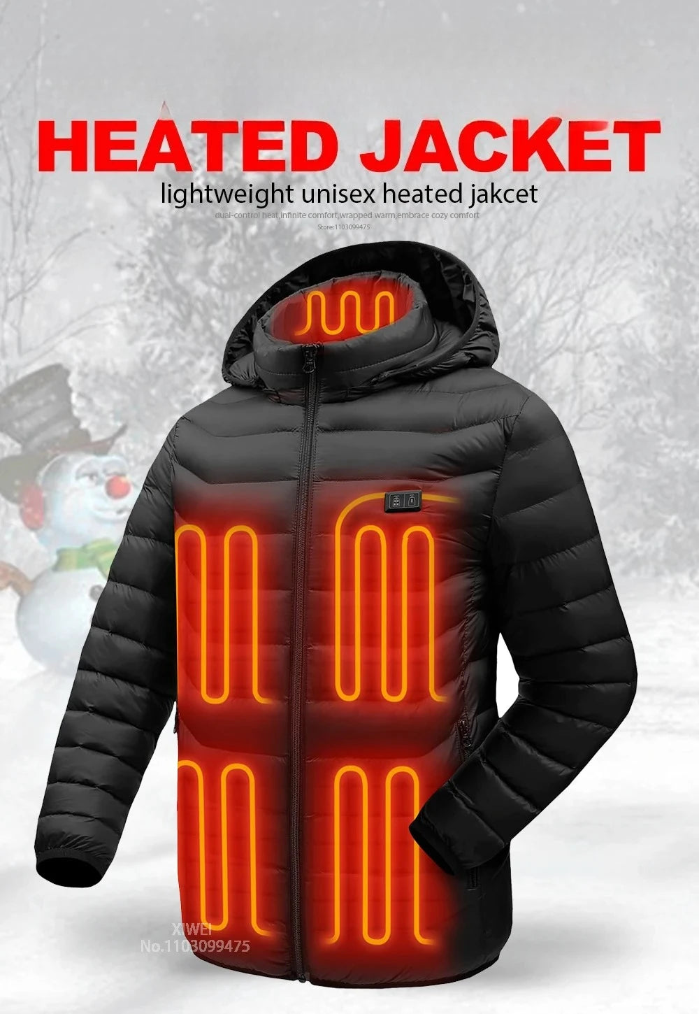 LEOSOXS Washable Heated Coat, Up to 25 Zones