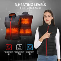 Women's Graphene Heated Vest, 4/9 Zones, USB