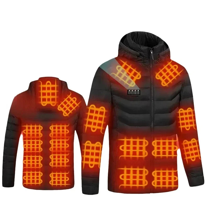 Men's Heated Down Parka, Up to 17 Zones