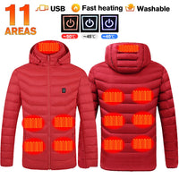 USB Heated Jacket Hoodie, Up to 31 Zones