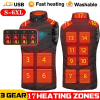USB Heated Vest, 17-Zone Infrared, Men's