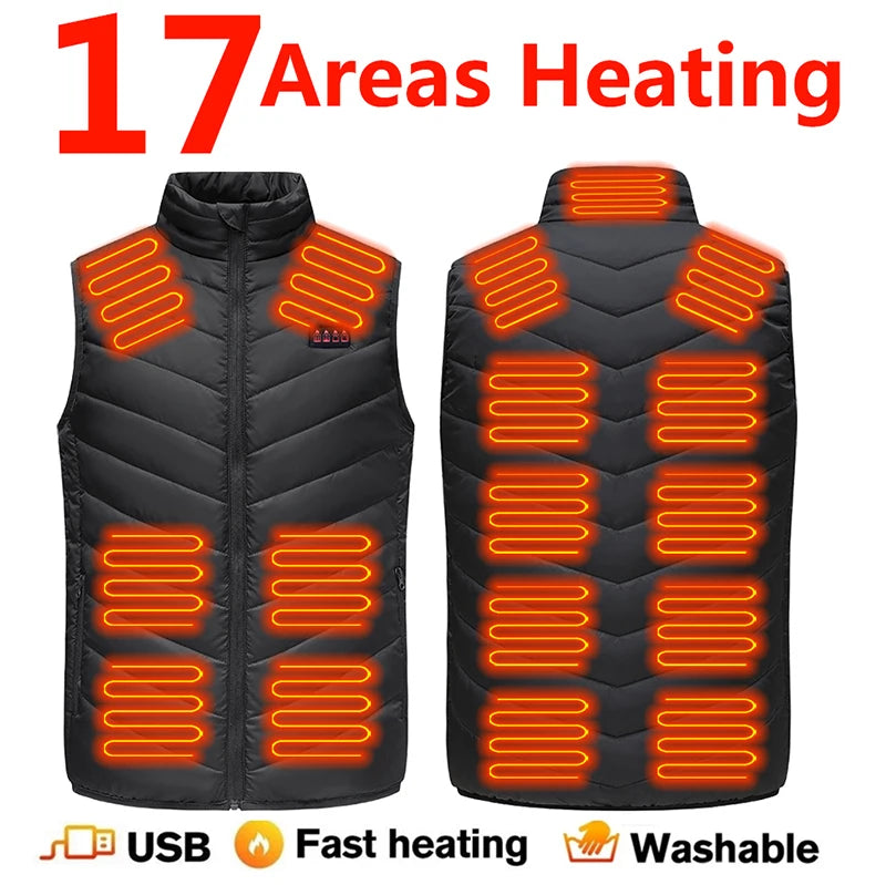 Electric Heated Bodywarmer Vest, 17 Zones