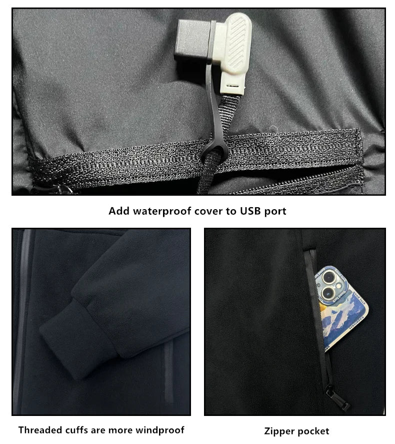 Muninako Polar Fleece Heated Jacket, 8 Zones