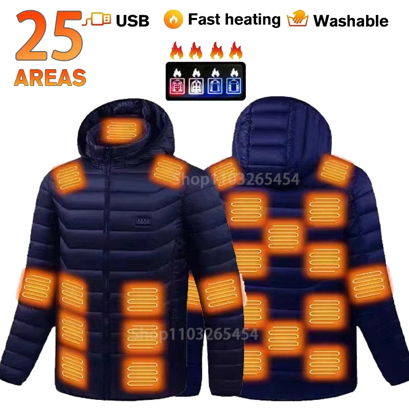 Waterproof USB Heated Jacket, Up to 31 Zones