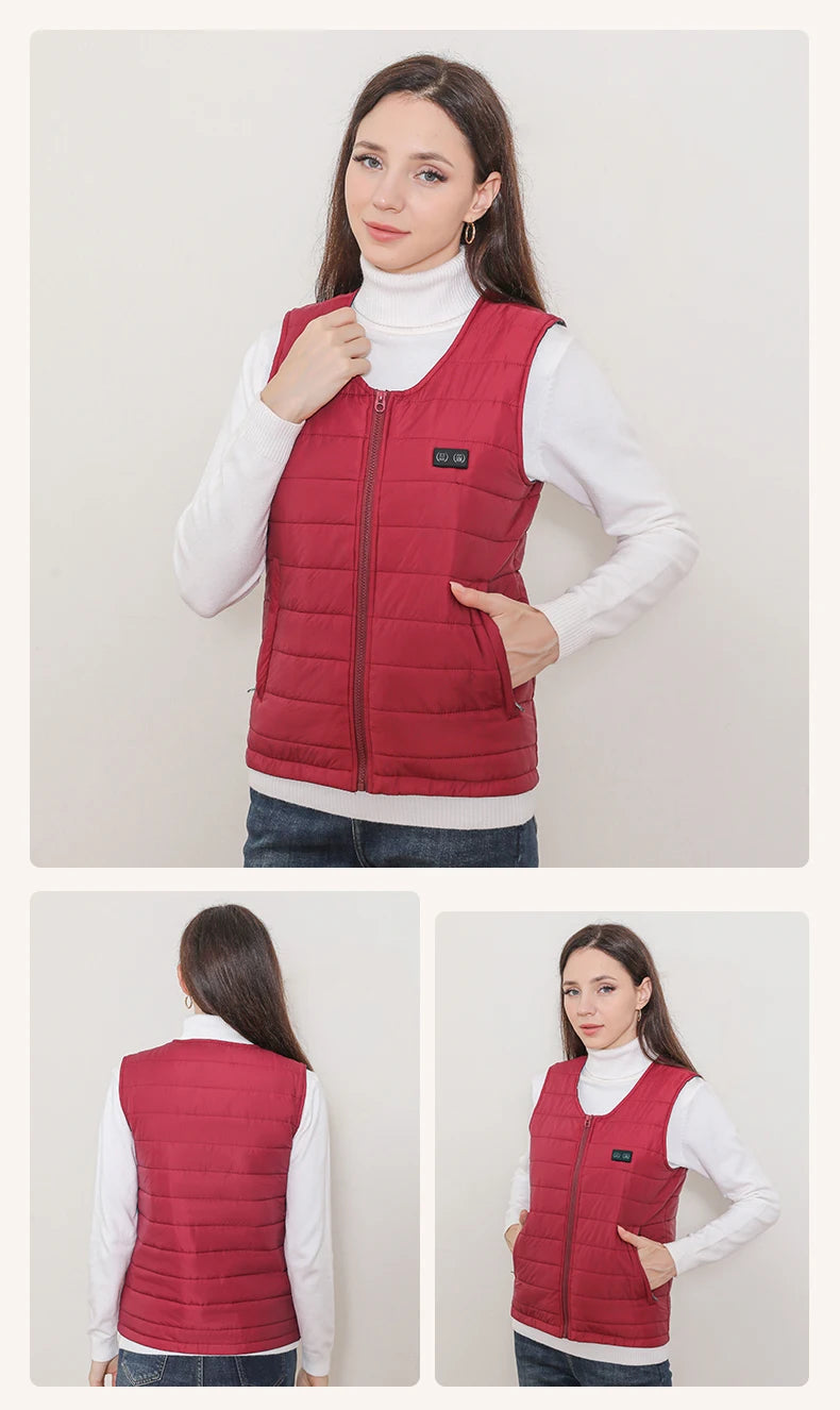 Unisex 22-Zone Heated Vest, V-Neck