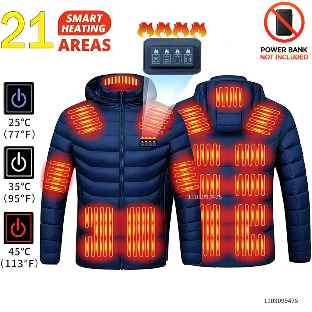LEOSOXS Washable Heated Coat, Up to 25 Zones