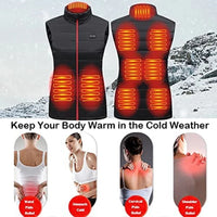 Women's Graphene Heated Vest, 4/9 Zones, USB