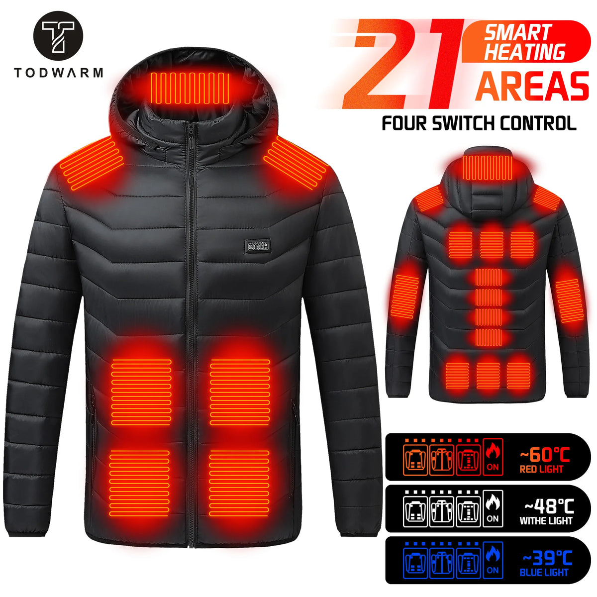 TODWARM Motorcycle Heated Jacket, 26 Zones
