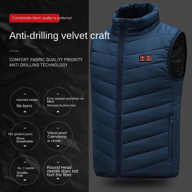 Electric Heated Bodywarmer Vest, 17 Zones