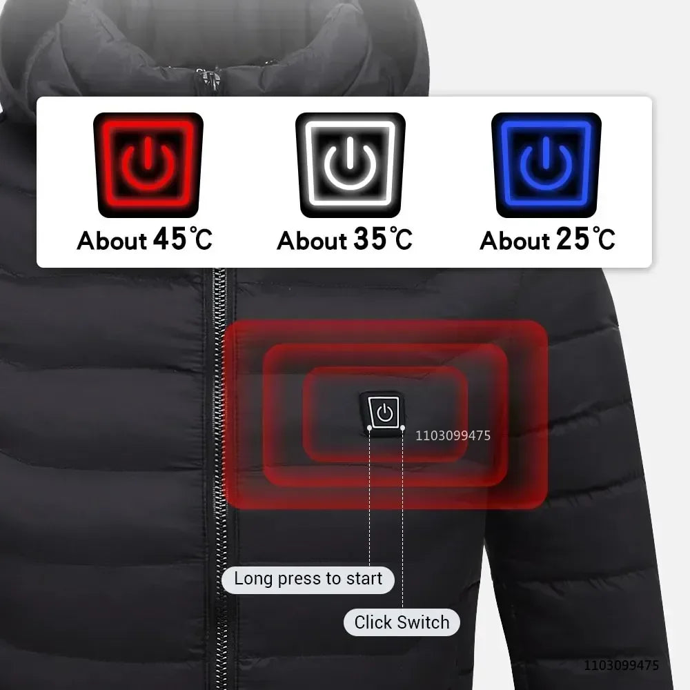 LEOSOXS Washable Heated Coat, Up to 25 Zones