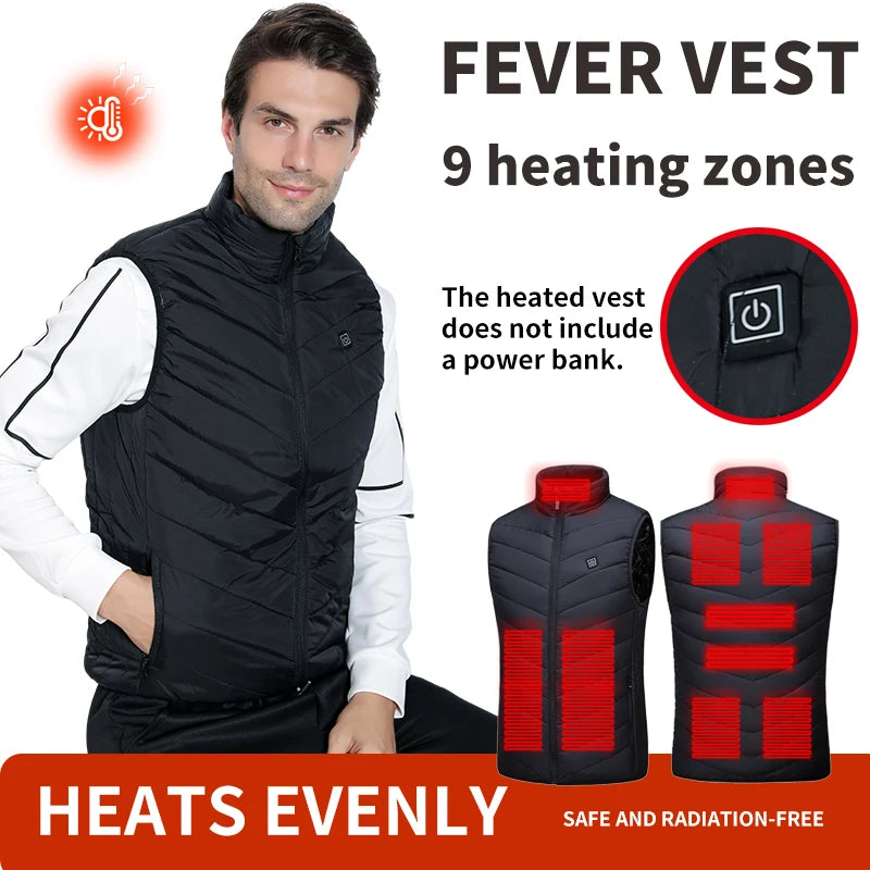 Smart Heated Vest, Up to 27 Zones, USB