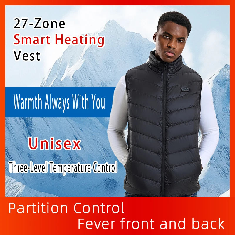 Smart Heated Vest, Up to 27 Zones, USB