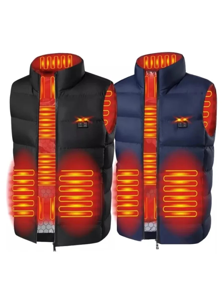 Graphene Heated Vest, 9 Zones, USB, Camping